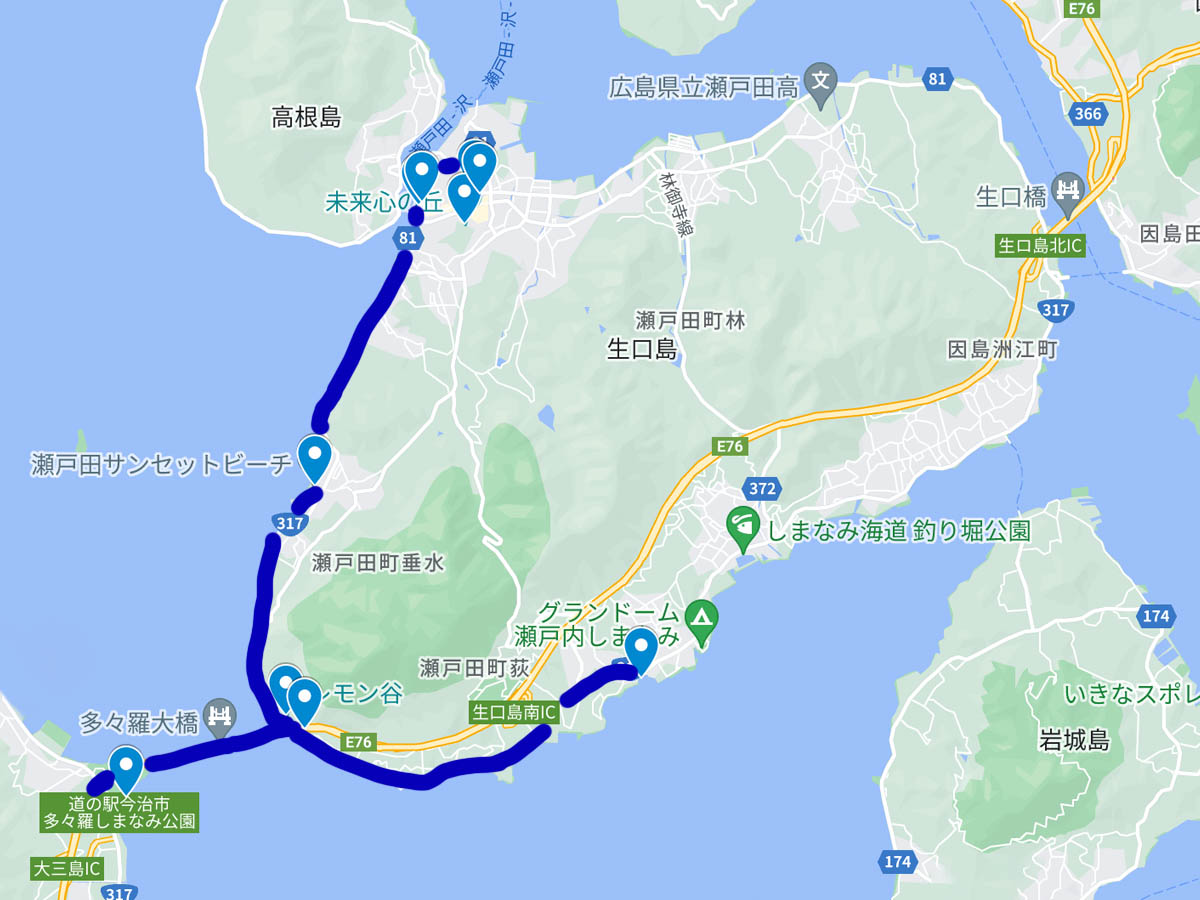 生口島サイクリングマップ