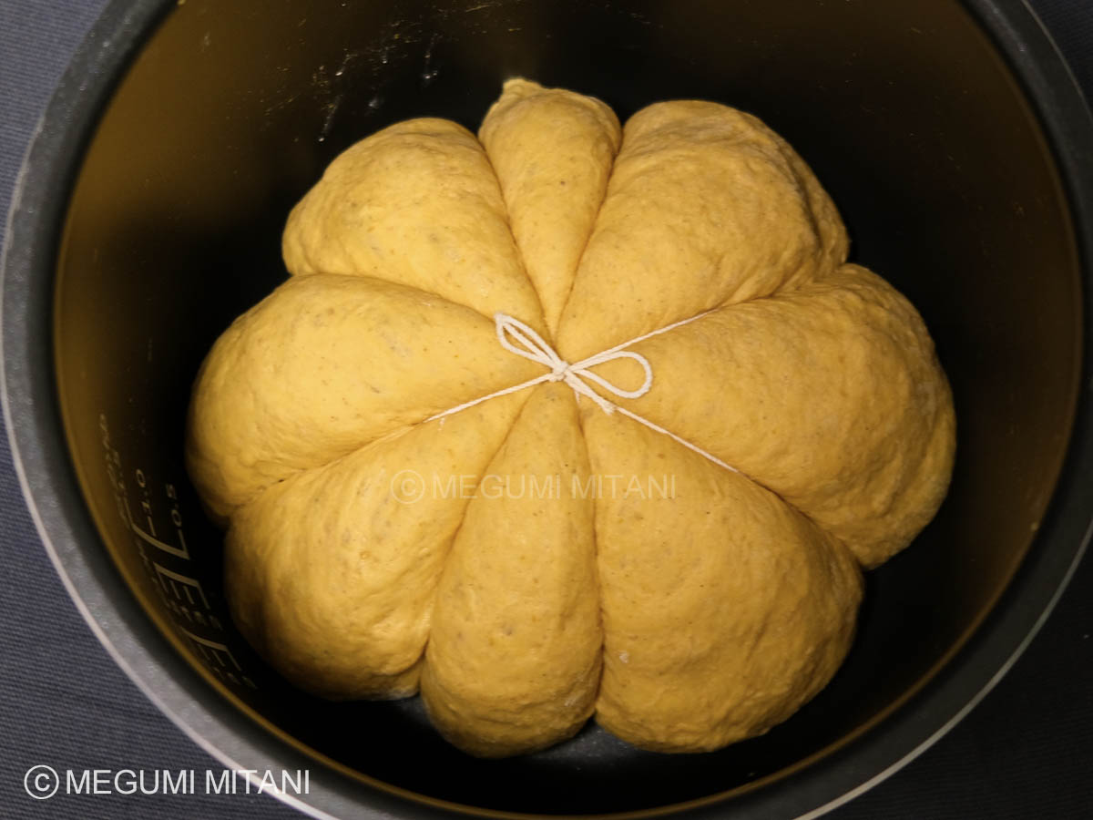 クッキングプロV3で作るカボチャパン二次発酵(c)Megumi Mitani